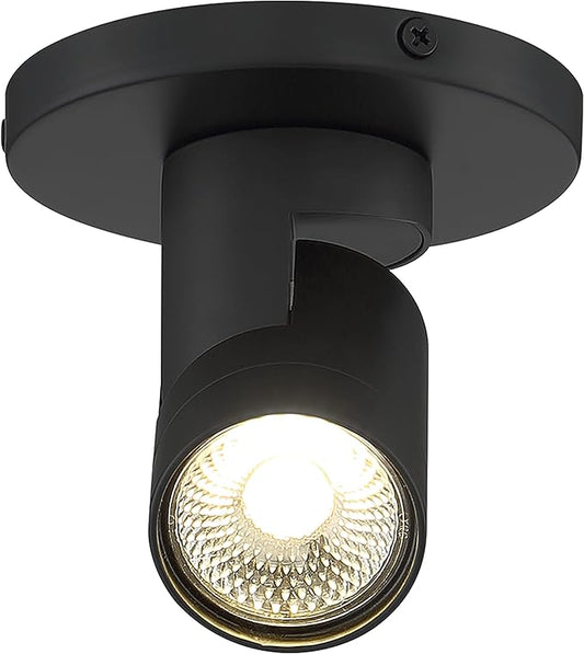 Nuvo Lighting 62/1105 12W LED Adjustable Barrel Monopoint Ceiling and Wall Spotlight, Black