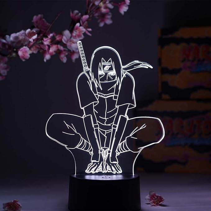 Otaku Lamps Itachi Uchiha Night Naruto – Anime Night Light, 16 Color RGB LED – Gift for Otaku