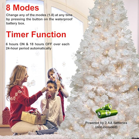 MAGOTAN Battery Operated Christmas Lights - 16ft 50 LED String Lights with Timer, Waterproof, Warm White, 2 Pack for Indoor/Outdoor Wedding Party, Home, Garden