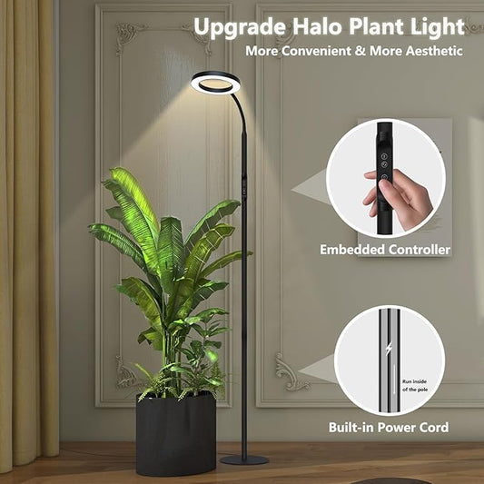 Grow Light for Indoor Plants, Full Spectrum LED Tall Plant Lights with Timer, 3 Color Modes Standing Floor Growing Lamp, 65" Height Adjustable, 10 Dimmable Levels for Large Plants