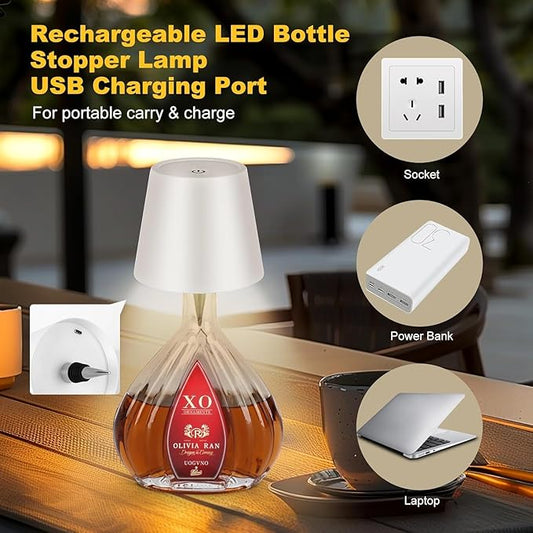 2026 New Wireless Bottle Lamp,LED Bottle Lights for Liquor & Wine Bottles,Bottle Light with Dimmable(White,2pcs)