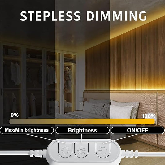 dalattin Warm White LED Strip Lights 50ft, Led Lights Strip Dimmable Bright 24V 3000K, 900 LEDs Lights for Bedroom, Mirror, Kitchen, Strong Adhesive(2 Rolls of 25ft)