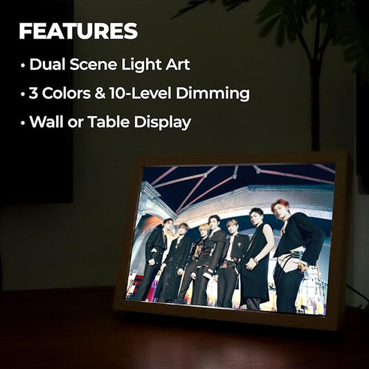 MEMELIGHT Light-Up Wall Art – En.hypen Photo Art Night Light, Kpop Idol Merchandise, En.hypen Merch, A4 Size LED Table Light, 8.3 x 11.7 inch