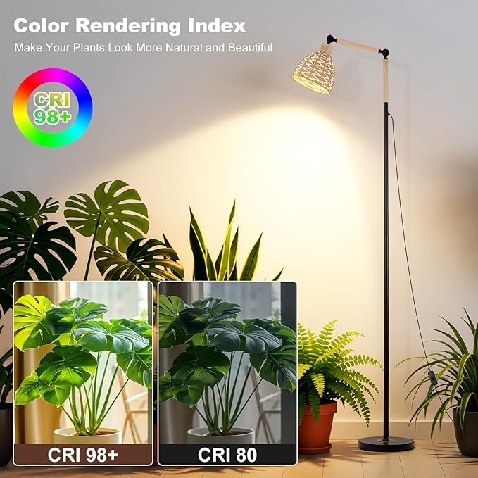 30W standing grow lights for indoor plants, 70-inch indoor adjustable angle plant lamp, 4000K floor-standing plant lamp, equipped with a 24-hour cycle timer, suitable for medium and large plants
