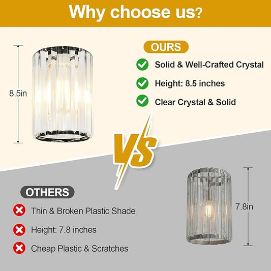 MQMQA 1 Pack Black Pendant Lights Kitchen Island, Modern Crystal Chandelier Kitchen Pendant Lighting Over Island, Adjustable Hanging Mini Light Fixtures for Dining Room Hallway Corridor Bedroom