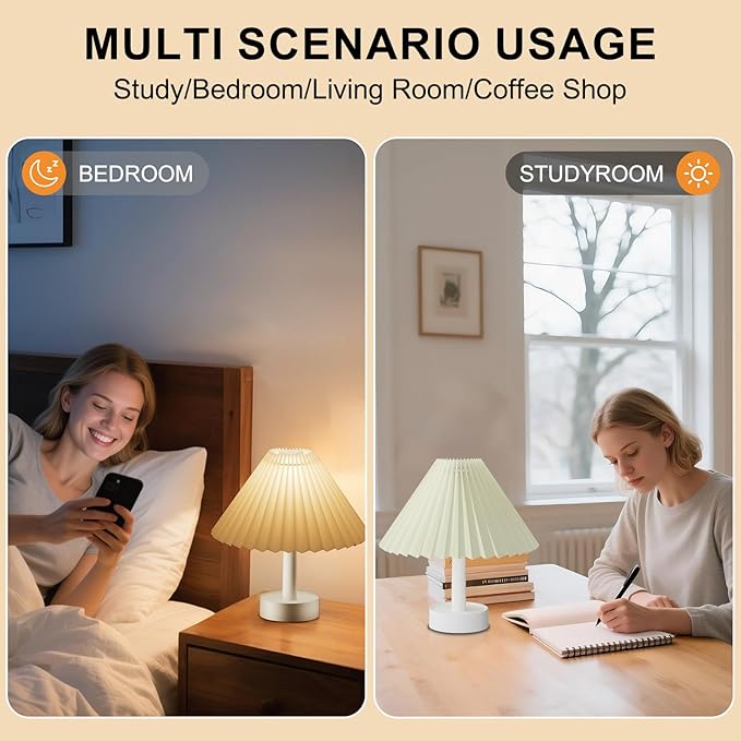 LOVERUIS Rechargeable Night Lights Night Light for Kids, Bedside Lamp with 3 Dimmable Colors for Mom, Bedroom, Camping, Bathroom(White