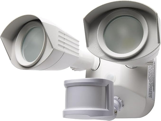 Nuvo 65/217 LED Dual-Head Security Light, 4000K, Motion Sensor, White