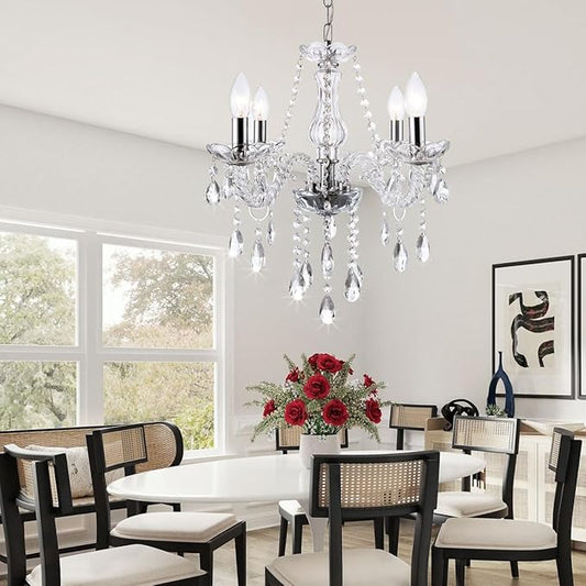 YYSHCHEN Luxury Clear Small Crystal Chandelier,Antique Small Chandelier,Mini Glass Chandeliers for Dining Room,Girls Bedroom,Living Room,Kitchen Island