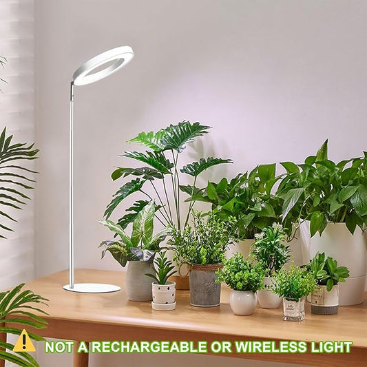 Yadoker 144 LEDs Full Spectrum Plant Grow Light for Indoor Plants,Height Adjustable, 6.3" Aluminum Housing,Automatic Timer with 8/12/16 Hours,10-Level Brightness,White Plant Light,2Pack