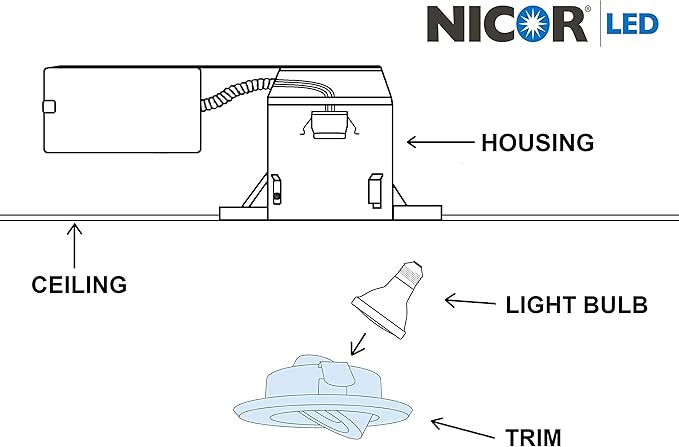 NICOR Lighting 4 in. White Recessed Adjustable Gimbal Ring Trim (19558WH)