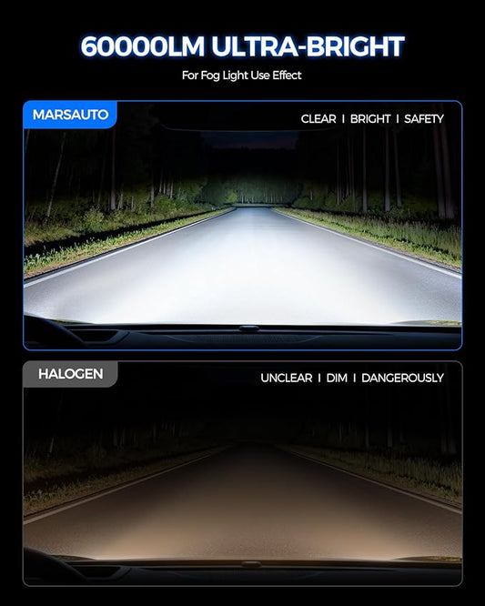 Marsauto - 9012 light bulbs - High Performance Halogen Headlight Bulb, High Beam, Low Beam and Fog Replacement Bulb, Brighter Downroad with Whiter Light (Contains 2 Bulbs)