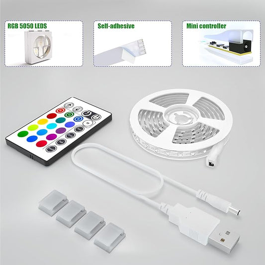 maylit Tv Led Backlight, 16.4ft Led Strip Lights for 75-85in Tv, Tv Lights kit with Remote, RGB Bias Lighting for Room Decor