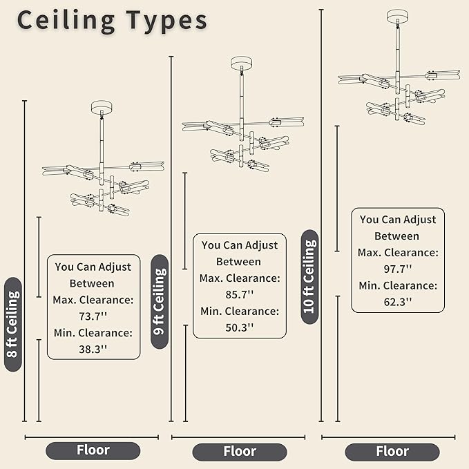 Modern Living room Dining room Sputnik Chandelier, Bedroom Hallway Light Fixtures, Pendant Lights Kitchen Island, Hanging Lights Ceiling Light Farmhouse Kitchen Decor Fixture Lamparas (Black & Gold-8)