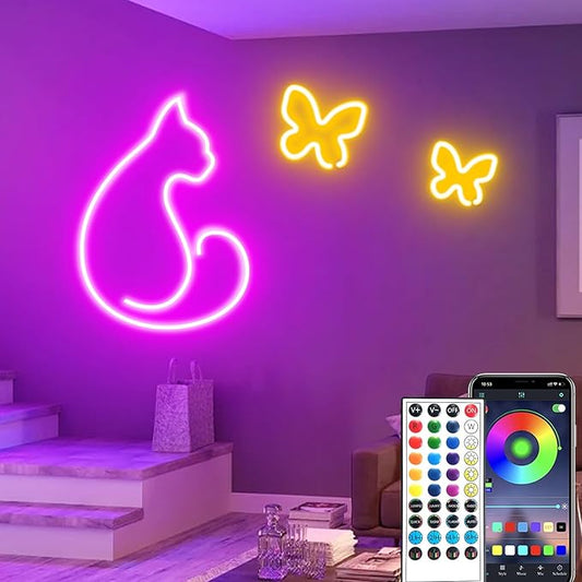 32.8ft LED Neon Lights with Remote and APP Control, IP65 Waterproof Flexible Neon Strip Lights 24V RGB LED Rope Lights for Bedroom,Living Room,DIY Decoration(with Snap &Screws)