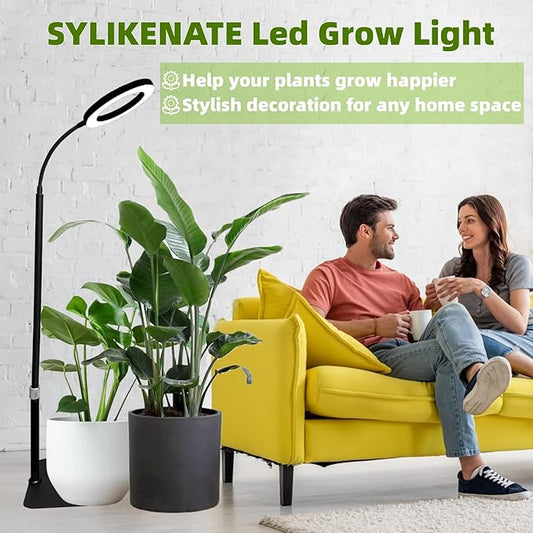 LED Grow Light for Indoor Plants, Full Spectrum led Grow Light,35 inches Adjustable Height,Growing Lamp with Timer, 10 Dimmable Brightness,Ideal for Tall Plants