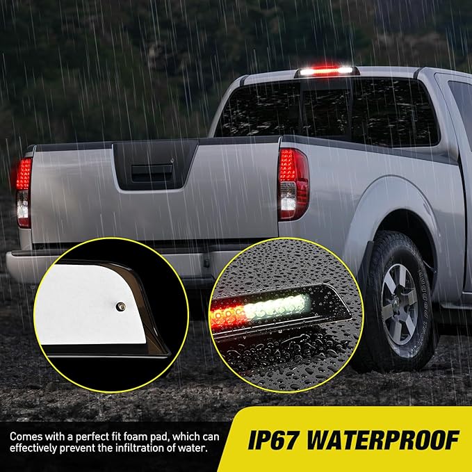 Nilight Third Brake Light Tail High Mount 3rd Stop Cargo Reverse Lights Smoked Lens Compatible with Nissan Titan 2004-2015 Nissan Frontier 2005-2016 Pickup Truck Rear Cab Lamp