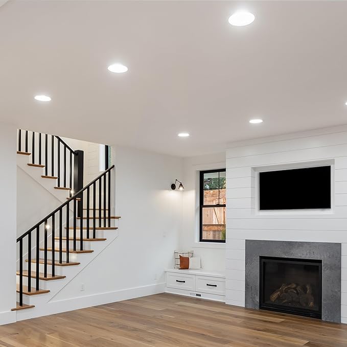 Armacost Lighting Retrofit Trim Smart Recessed RGB+WW LED Downlights for Remodel – 4 Pack