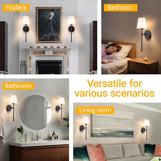 Battery Operated Wall Sconces Set Of 2, Wireless Battery Wall Light With 10000mAh RGB Rechargeable Magnetic Bulb, Rechargeable Wall Sconce With Remote Control For Bedroom, No Electrician Required