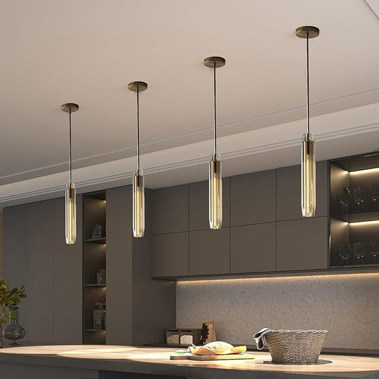 Pendant Lights Kitchen Island Pendant Lights Pendant Light fixtures Kitchen Pendant Light pendent Light 15" Amber Crystal lampshade Island Pendant Lights for Kitchen