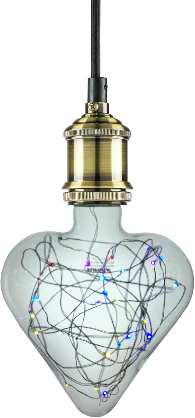 Sunlite 41059-SU LED Decorative String Light Bulb Heart Shaped Lightbulb, 3 Pack, RGB
