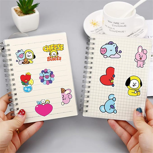 55pcs Cartoon BT21 Stickers for Water Bottle,Vinyl Waterproof BT21 Stickers for Laptop,Bumper,Skateboard,Water Bottles,Computer,Phone,Sticker for Kids Teens Adult