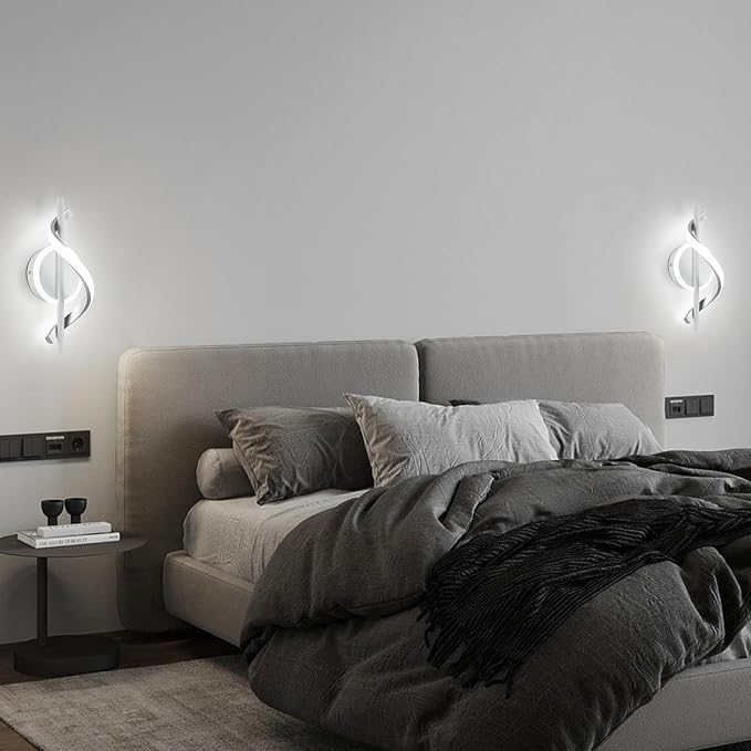 EIDISUNY LED Wall Sconces Indoor, 12W LED Wall Lights, Modern Spiral Wall Lamp, 6000K Cold White Wall Mount Light Fixture for Stairs Living Room Bedroom Aisle Hallway (Cool White, White)