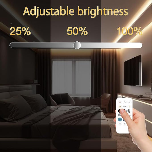 AXMOTUT COB LED Strip Light Warm White 24.6FT, High Bright LED Strips with 2400LEDs, RF Remote and UL Power Supply, 3000K Dimmable LED Lights for Bedroom, Kitchen, DIY Home Decoration