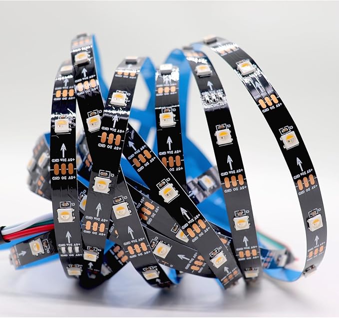 DC5V SK6812 (Similar WS2812B) RGBW RGB+Warm White 30leds/Pixels/m LED Strip Light Individually Addressable 4Color in 1LED Non-Waterproof (16.4ft(5m) 150leds, IP30) (No Adapter or Controller)