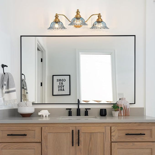 XIEDUN Brass Grey Blue 3 Light Vanity Light