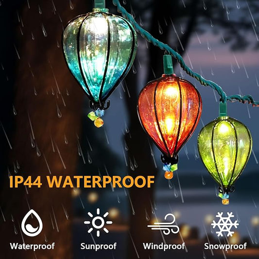 DOGHLY 11FT Fairy String Lights with 10 Color Bulbs Decorations, Outdoor Tropical Beach Theme Lights Patio String Lights for Party Camping Wedding Decor, UL Listed, Connectable, 2 Pcs