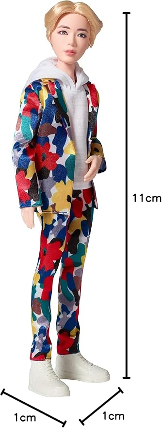 Mattel BTS 11-in Jin Fashion Doll, Based on Bangtan Boys Global Boy Band, Highly Articulated Figure, Toy for Boys and Girls Age 6 and Up.
