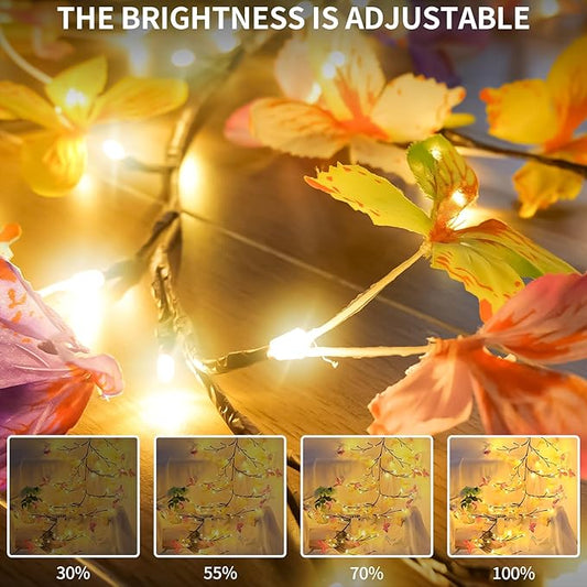 FNHMSL Butterfly Enchanted Willow Vine Lights, 4FT 48LED 3 Color Butterfly Blossom Tree Branch Lights for Wall with USB Battery Box, Remote Timer,8 Light Model, Bedroom Wall Doors Wedding, Christmas