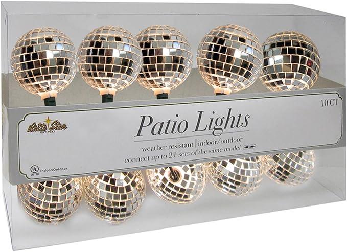 Brite Star 11 ft Disco Ball String Lights - Novelty Christmas Lights with 10 Count Lights for Home, Room Décor