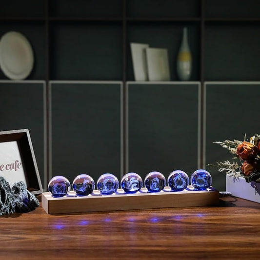 Qianwei 3D Crystal Ball Dolphin Gifts for Women Men - 7pcs Dolphins Decor Glass Figurines Statue Stuff for Room Decorations Birthday for Lovers Keepsake Paperweight