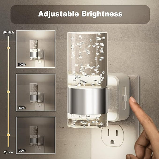 JandCase Night Light, Night Lights Plug into Wall,LED Nightlight with Adjustable Brightness, 5000K,Automatic Night Light Plug in with Auto Light Sensor for Bathroom Hallway Room Decor