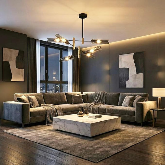 Modern Living room Dining room Sputnik Chandelier, Bedroom Hallway Light Fixtures, Pendant Lights Kitchen Island, Hanging Lights Ceiling Light Farmhouse Kitchen Decor Fixture Lamparas (Black & Gold-6)