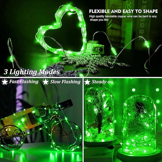 AIKEI 6 Pack LED Fairy Lights Battery Operated, Mini String Lights Waterproof 7ft 20 Led Firefly Starry Lights for Wedding Party Bedroom Garden Christmas Decoration Green