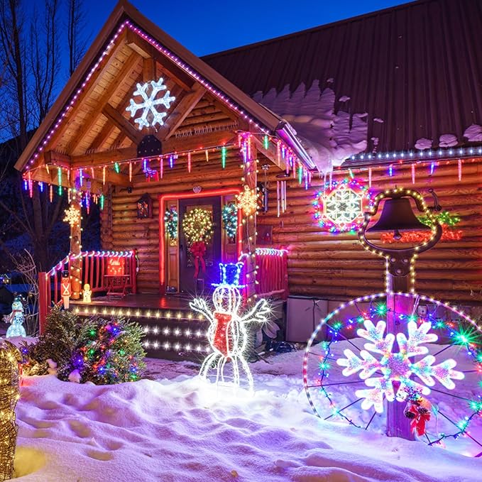 Nazuwke 49Ft LED Rope Lights for Outside, 18 Colors Changing Outdoor Fairy String Lights with Remotes, Waterproof 150 LEDs Colored Rope Lighting Plug in for Bedroom Patio Party Halloween Christmas