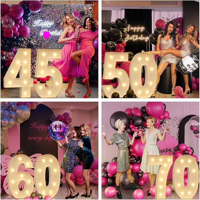 Light up Numbers 7, 3FT Giant Marquee Numbers for 7th 70th Birthday Decoration, Anniversary Party Decor, 2026 Graduation Decoration,Pre-Cut Foamboad Kit