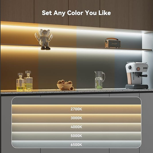 PAUTIX COB LED Strip Light White CCT Tunable 1920LEDs Super Bright,9.84ft Dimmable 2700K-6500K 24V LED Tape Light with UL-Listed Power Supply,for Under Cabinet Bedroom Kitchen TV Mirror DIY Lighting