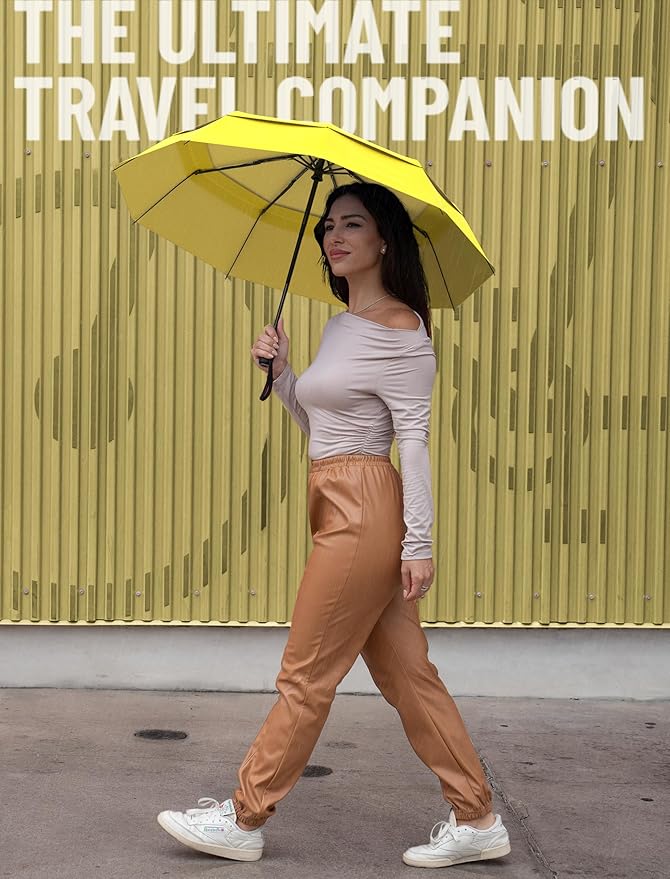 REPEL Windproof Travel Umbrella - Compact & Withstands Winds up to 85MPH , Strongest Premium Auto Folding Umbrella for Rain and Sun - Durable, Light & Portable for Women & Men , Fits Backpack & Cars