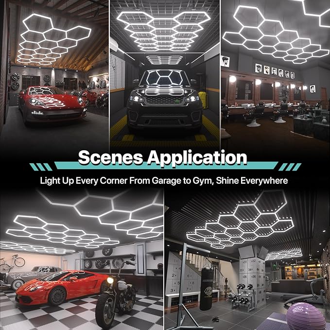 Hexagon Garage Lights Y Connectors 2 Pack, Exclusively Compatible Brand Hexagon LED Lights (2pcs 120°Y Connector)