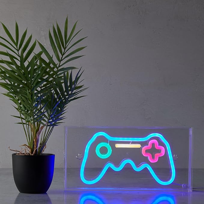 Light Up Your World! Wireless Express Neon Art Signs (5 Unique Styles) - Desktop & Wall Décor. Perfect for Bedrooms, Dorm Rooms, Office (Gamer)