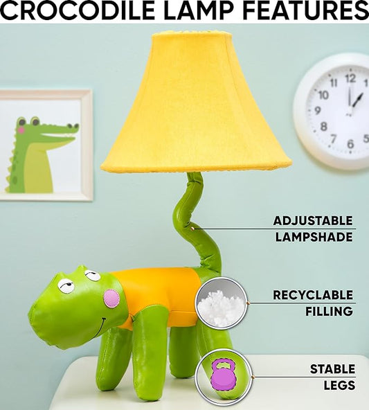 Crocodile Dinosaur Kids Lamp for Boys Bedroom - 20" Boys Lamp for Kids Room - Cute Christmas Gifts, Birthday Gifts for All Ages: Toddler Girls, Children 3 4 5 and Up Years Old, Sister Brother, Sibling