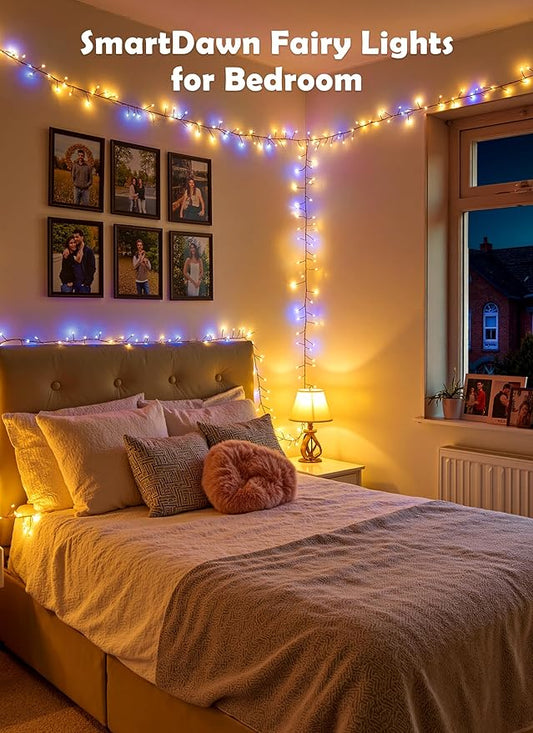 Fairy Lights Battery Operated, 4-Pack Total 40FT 480LEDs Fairy Lights Indoor with Timer, Decorations for Home Stairs Table Tree, Gifts for Kids, 2-Color Twinkling String Lights