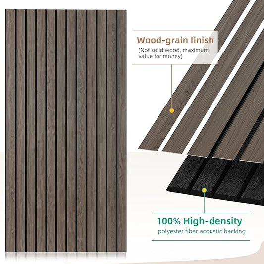 10 Pack Acoustic Panel, 47.2”x23.6” Acoustic Panels for Wall, Decorative Large Acoustic Panels with Wood Finish, for Office,Home Theater,Studio,Living Room, Walnut