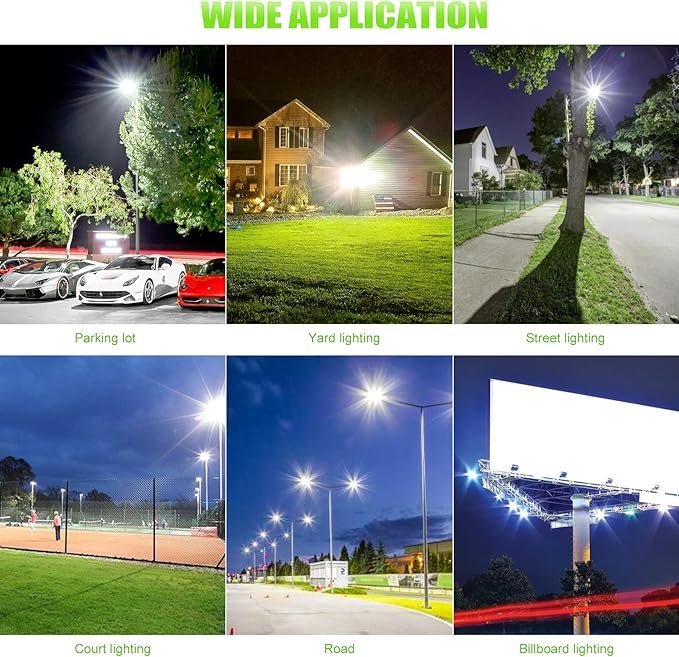 300W LED Stadium Light Flood Light LED Tennis Court Lights ETL Listed 42000LM 5000K IP65 Waterproof Basketball Court Lights Outdoor AC 100-277V