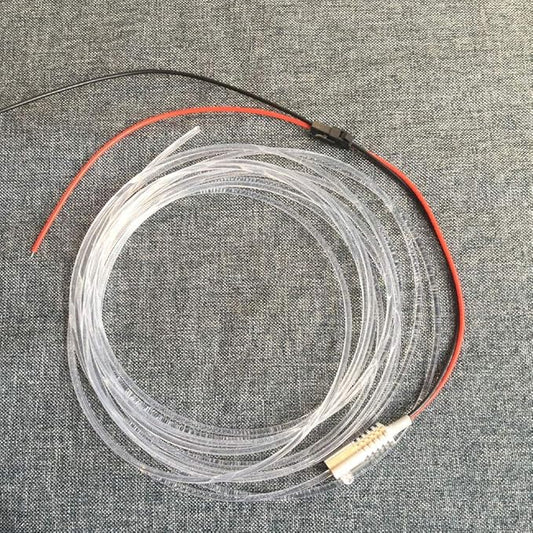 3mm 5meters/16ft PMMA Optic Fiber Cable Side Glow with 12V 1.5W LED Aluminum Illuminator Light Source for Home Car DIY (White)