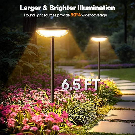 ELECLINK Solar Pathway Lights Outdoor, 6 Pack Tall Solar Garden Lights Outdoor Waterproof for Yard Flower Bed Patio Path Walkway Driveway Outside Decor Landscape Lighting