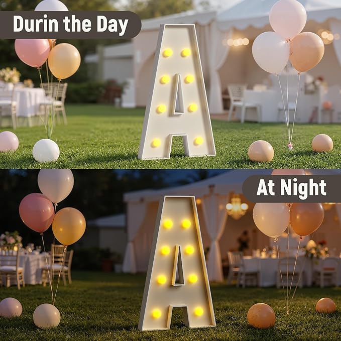 Marquee Letters 3 Feet Tall, 3FT Large Light up Letters R, Big Sign R with Warm White Light for Birthday Wedding Proposal Engagement Graduation Party Backdrop Decorations